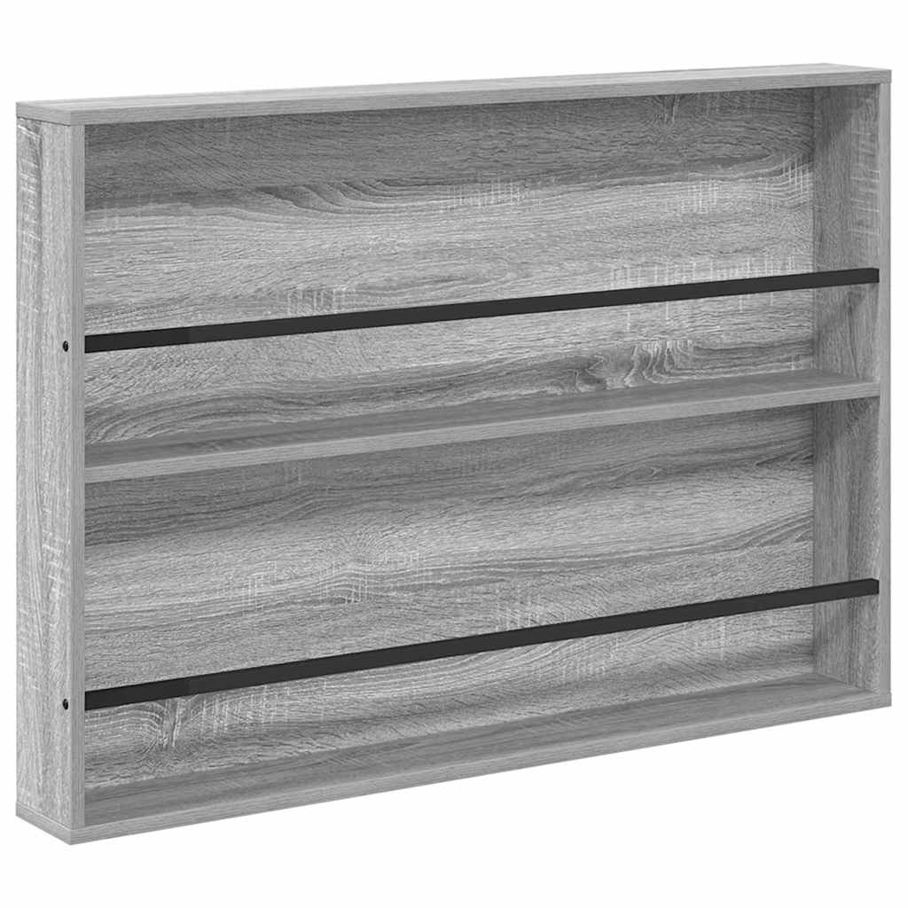 Polica za časopise s policom 2 pcs Siva Sonoma 100 x 12 x 70 cm