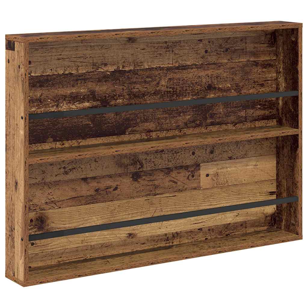 Polica za časopise s policom 2 pcs Staro drvo 100 x 12 x 70 cm