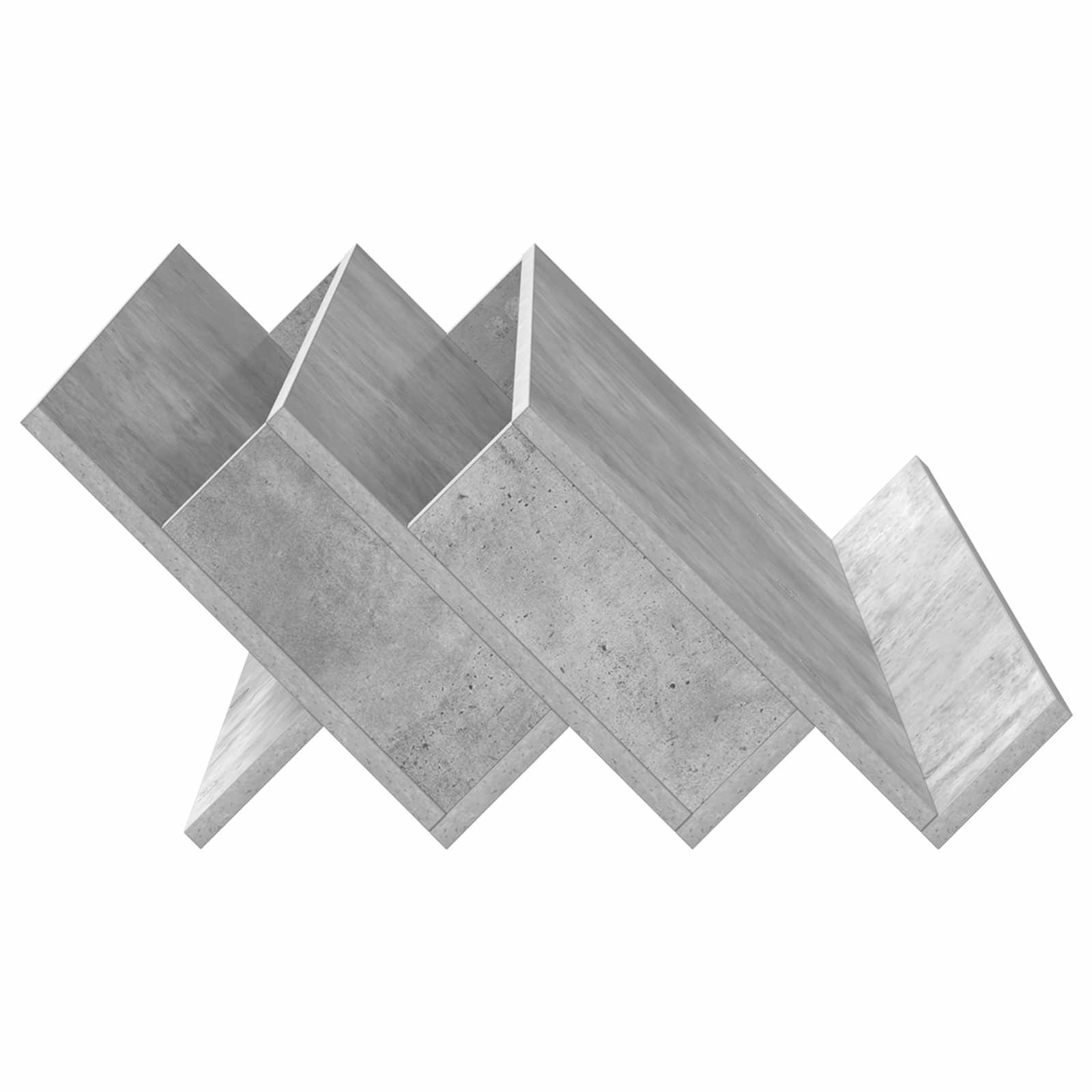 Polica za časopise s policom Betonska siva 90 x 53 x 28,5 cm
