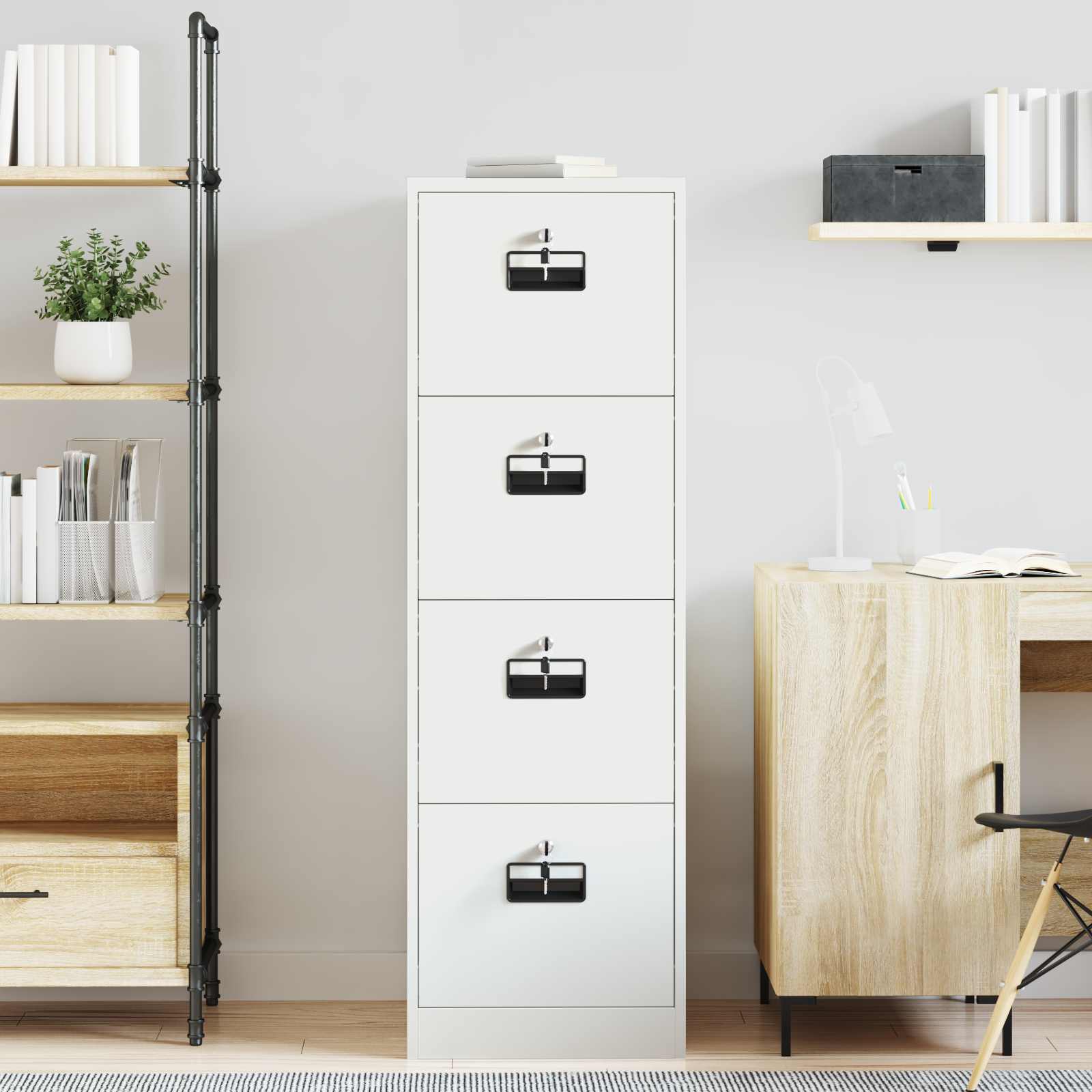 Kabinet za datoteke s ladicama 2 pcs Bijelo 44 x 50 x 139 cm