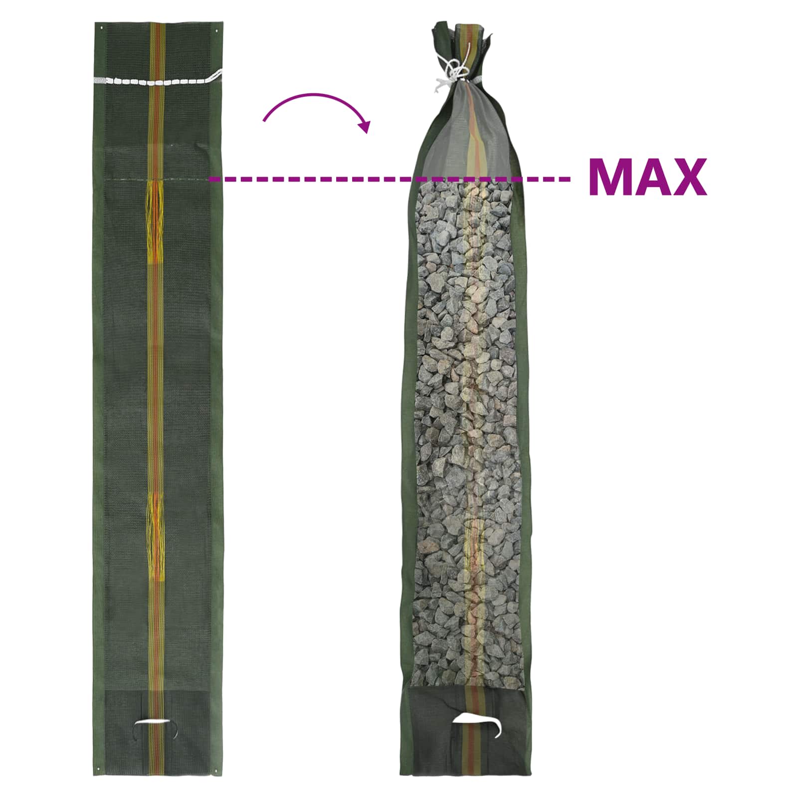 Vreće s pijeskom 25 pcs Tamnozelena 120 x 27 cm HDPE