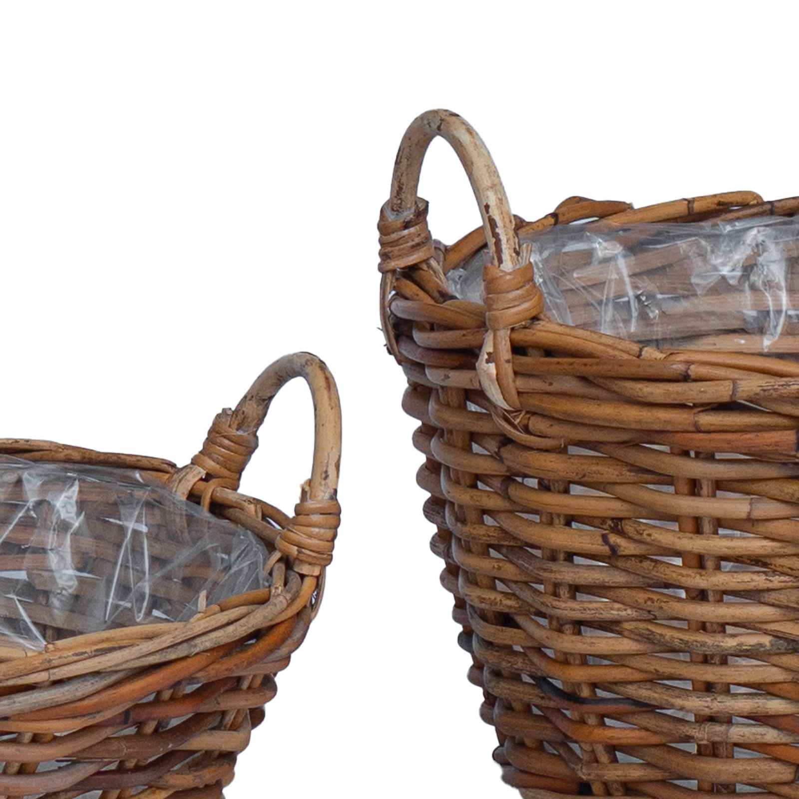 Košarica za saksije s pohranom 2 pcs Smeđa Lacak ratan