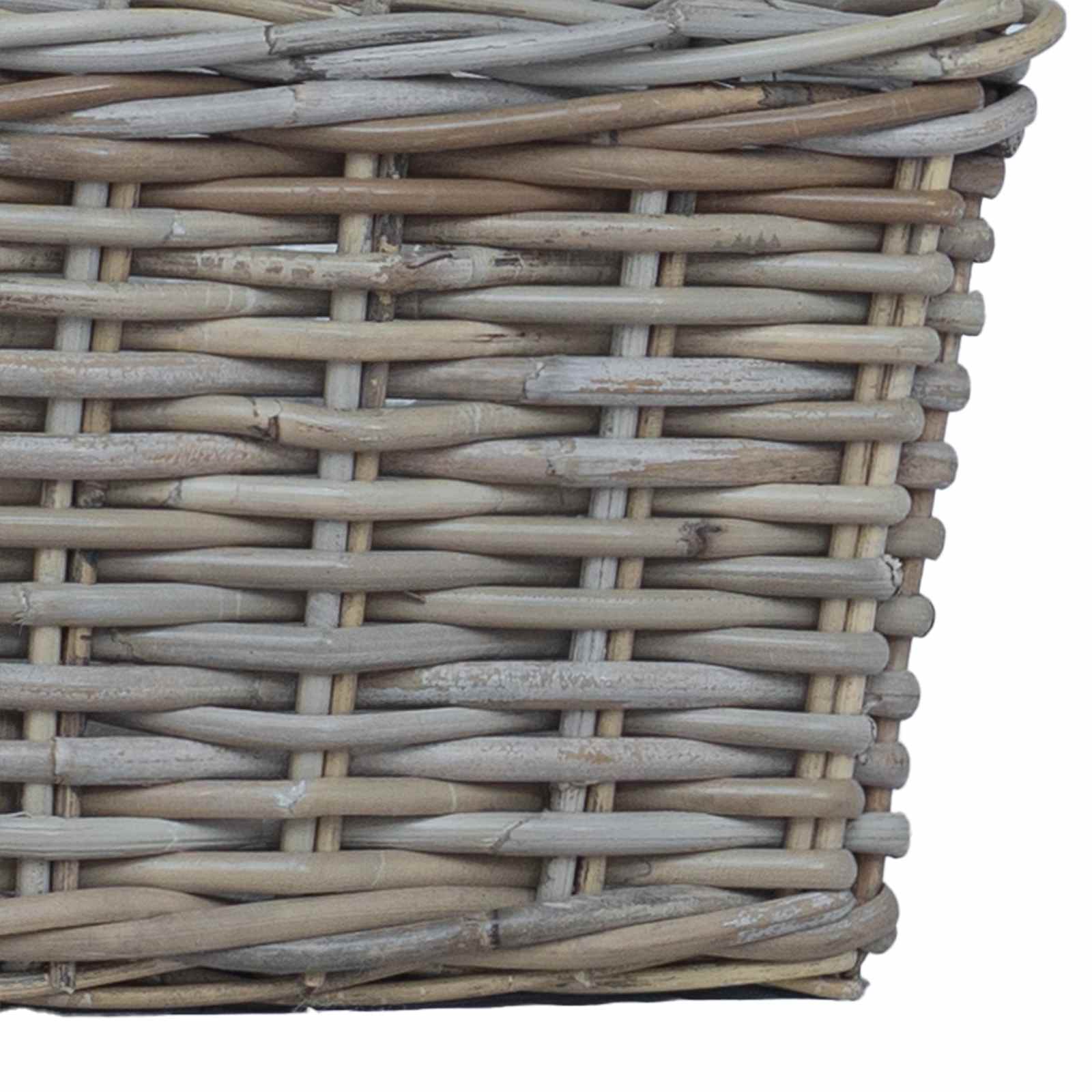 Saksija košarica s pohranom 3 pcs Siva Kubu Ratan