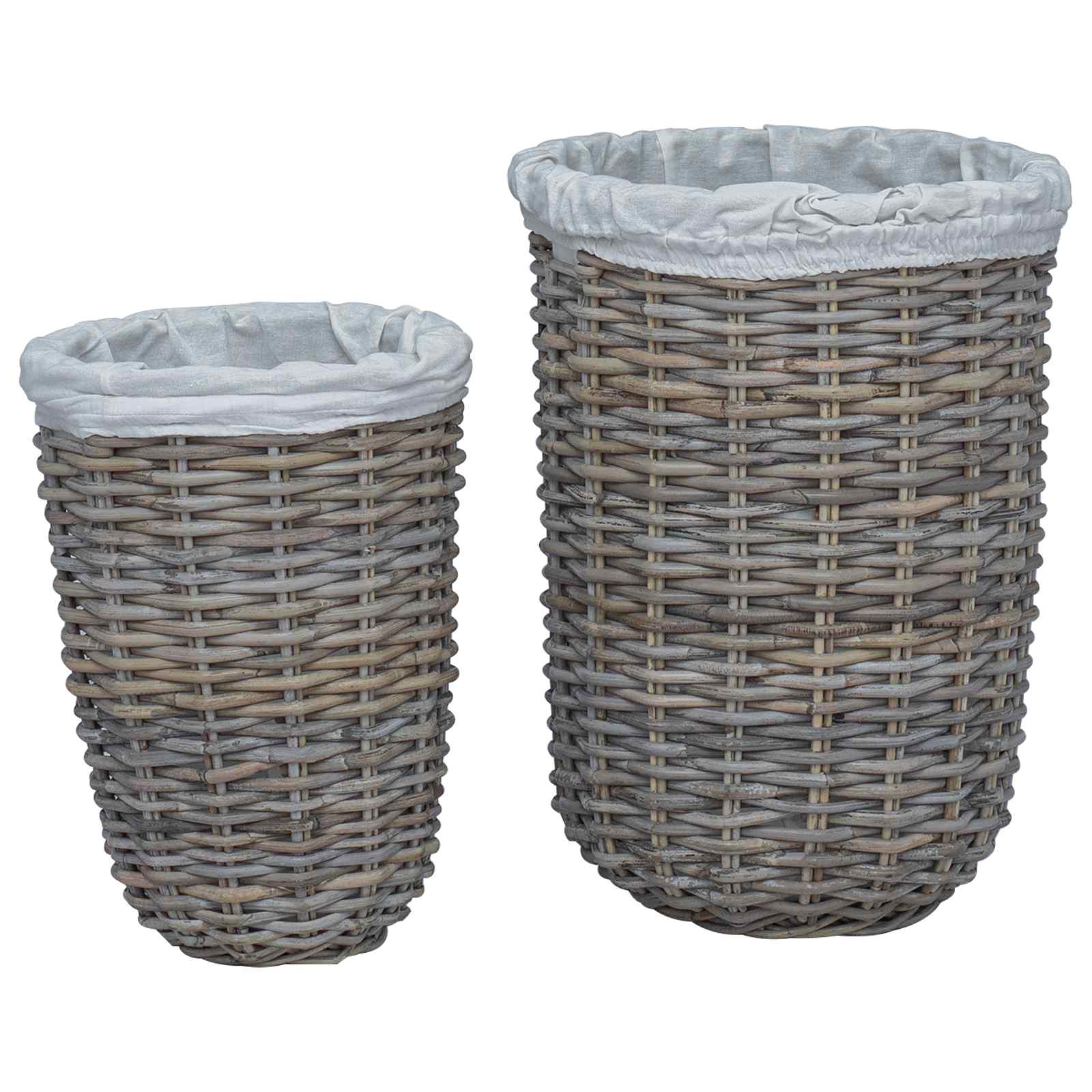 Kanta za rublje s poklopcem 2 pcs Kubu siva Kubu Ratan