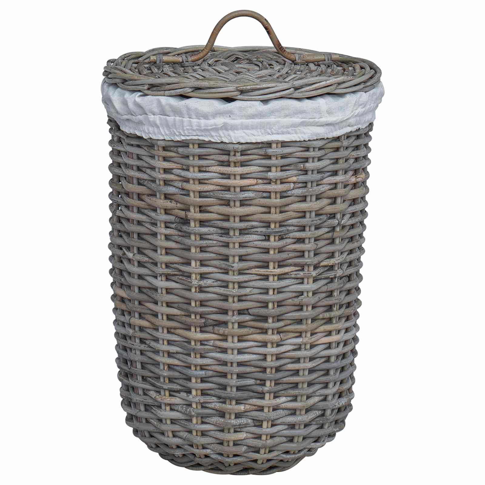 Kanta za rublje s poklopcem 2 pcs Kubu siva Kubu Ratan