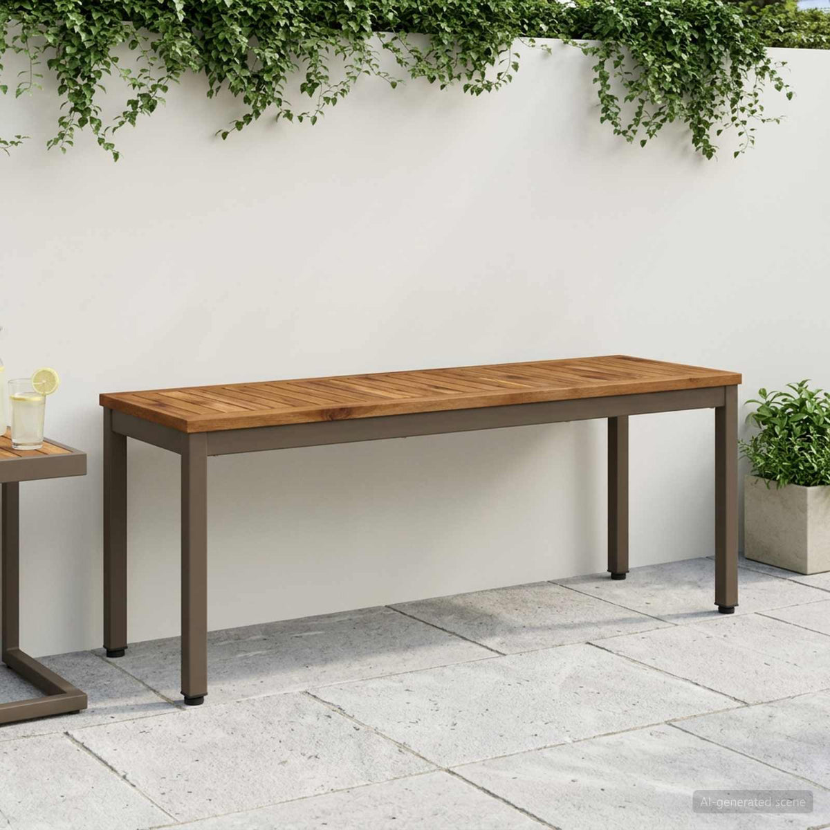 Vrtna klupa 108,5 x 35 x 45 cm Čvrsto drvo akacije Pravokutni