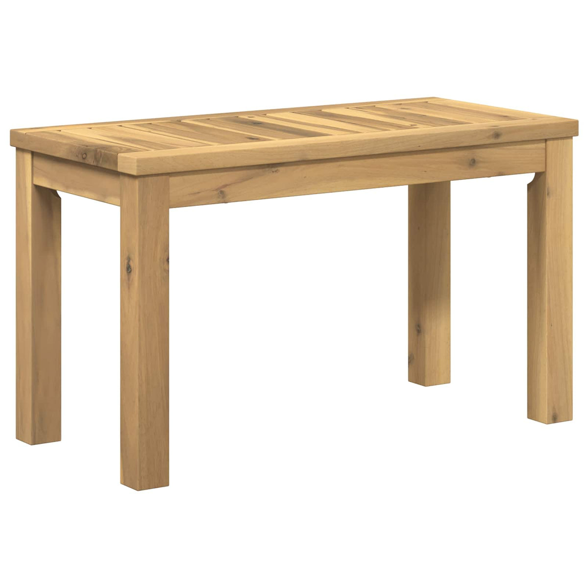 Stolić za kavu Bijela 60,5 x 30 x 36 cm Čvrsto drvo akacije
