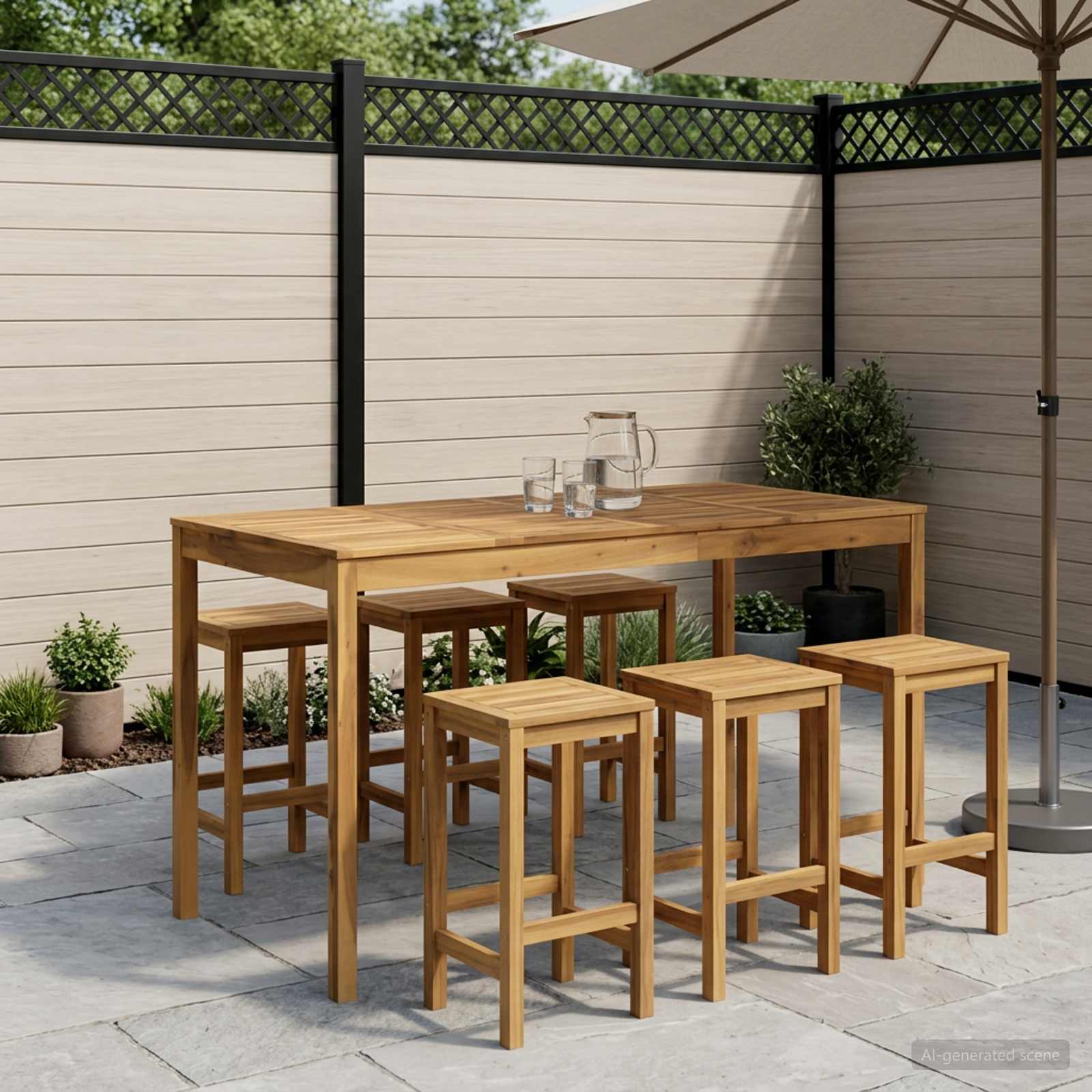 Stol za bar u vrtu Bijela 180 x 88,5 x 105 cm