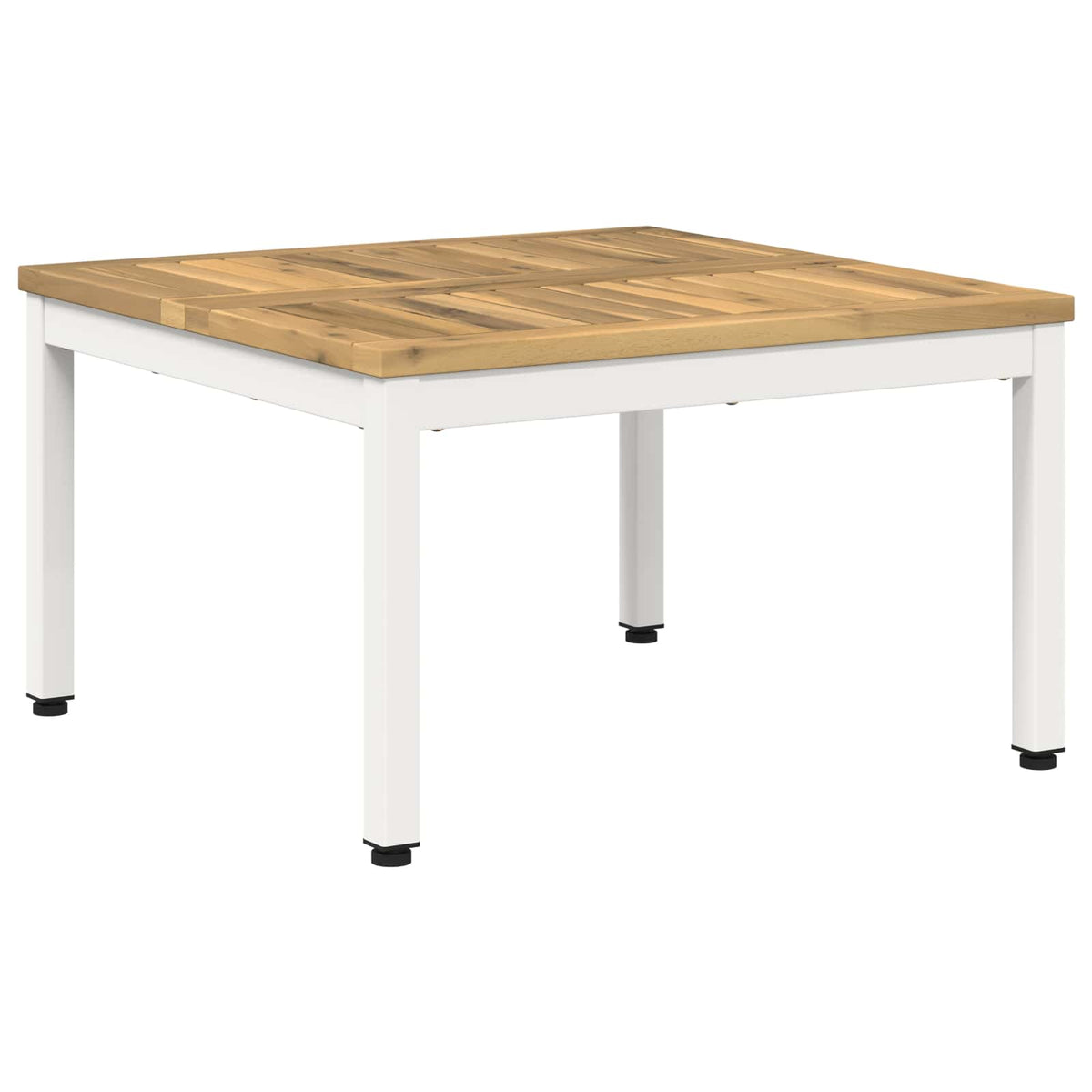 Stolić za kavu Bijela 60 x 60,5 x 36 cm Čvrsto drvo akacije