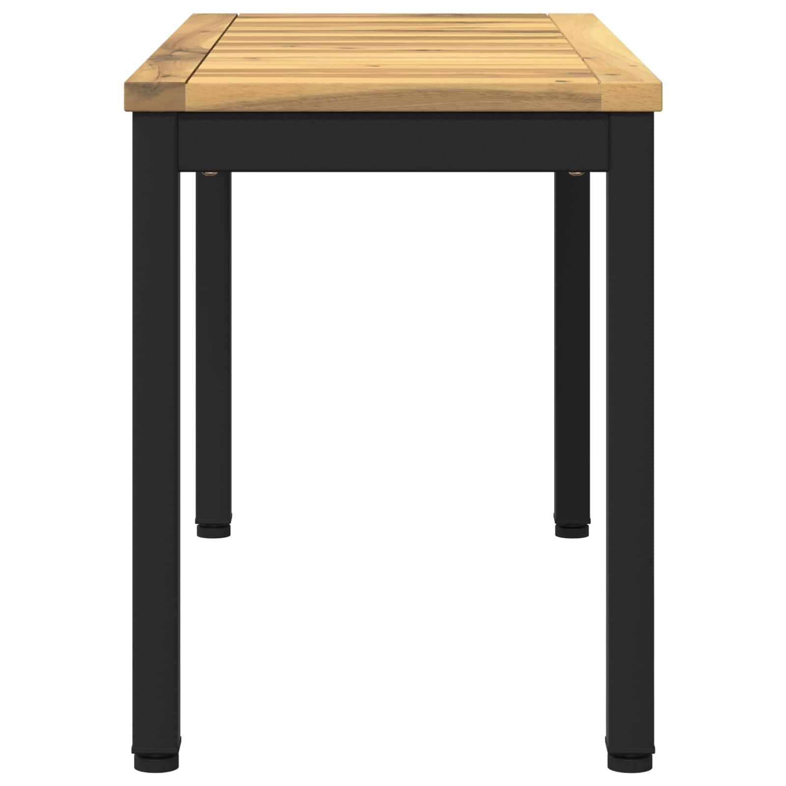 Vrtna klupa 80,5 x 35 x 45 cm Čvrsto drvo akacije Bijela i crna