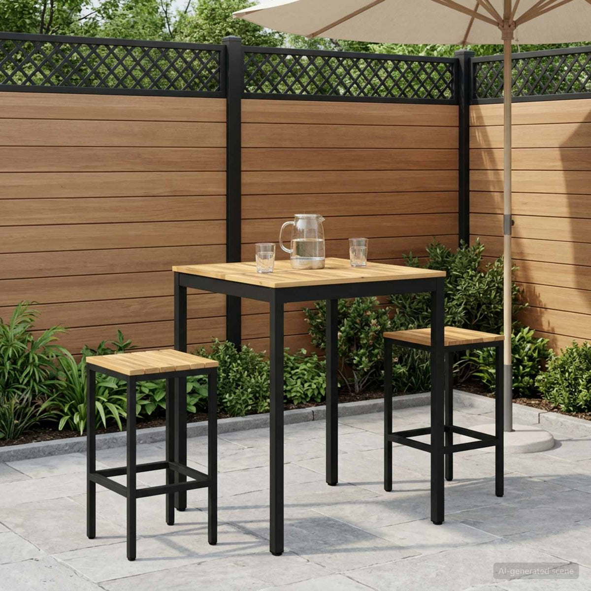 Stol za bar u vrtu Bijela i crna 80 x 80,5 x 105 cm