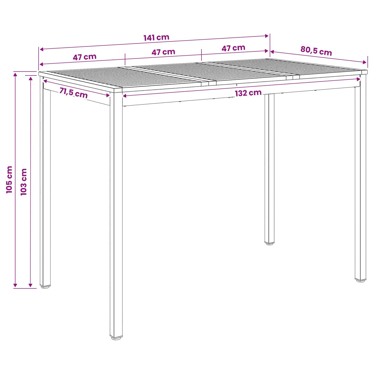 Stol za bar u vrtu Bijela 141 x 80,5 x 105 cm