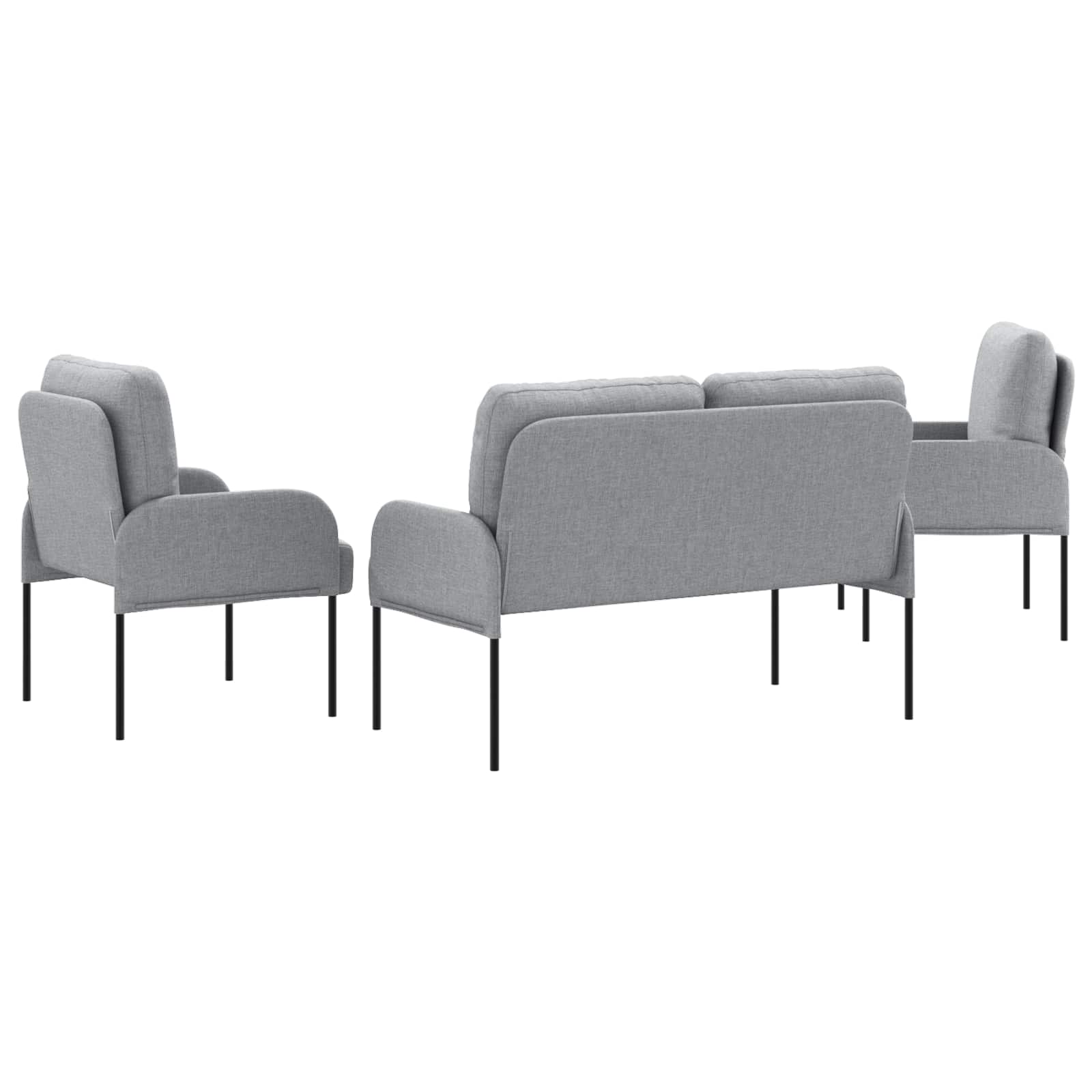 Setovi sofa 3 pcs Svijetlo siva 115 x 56 x 80 cm Šperploča