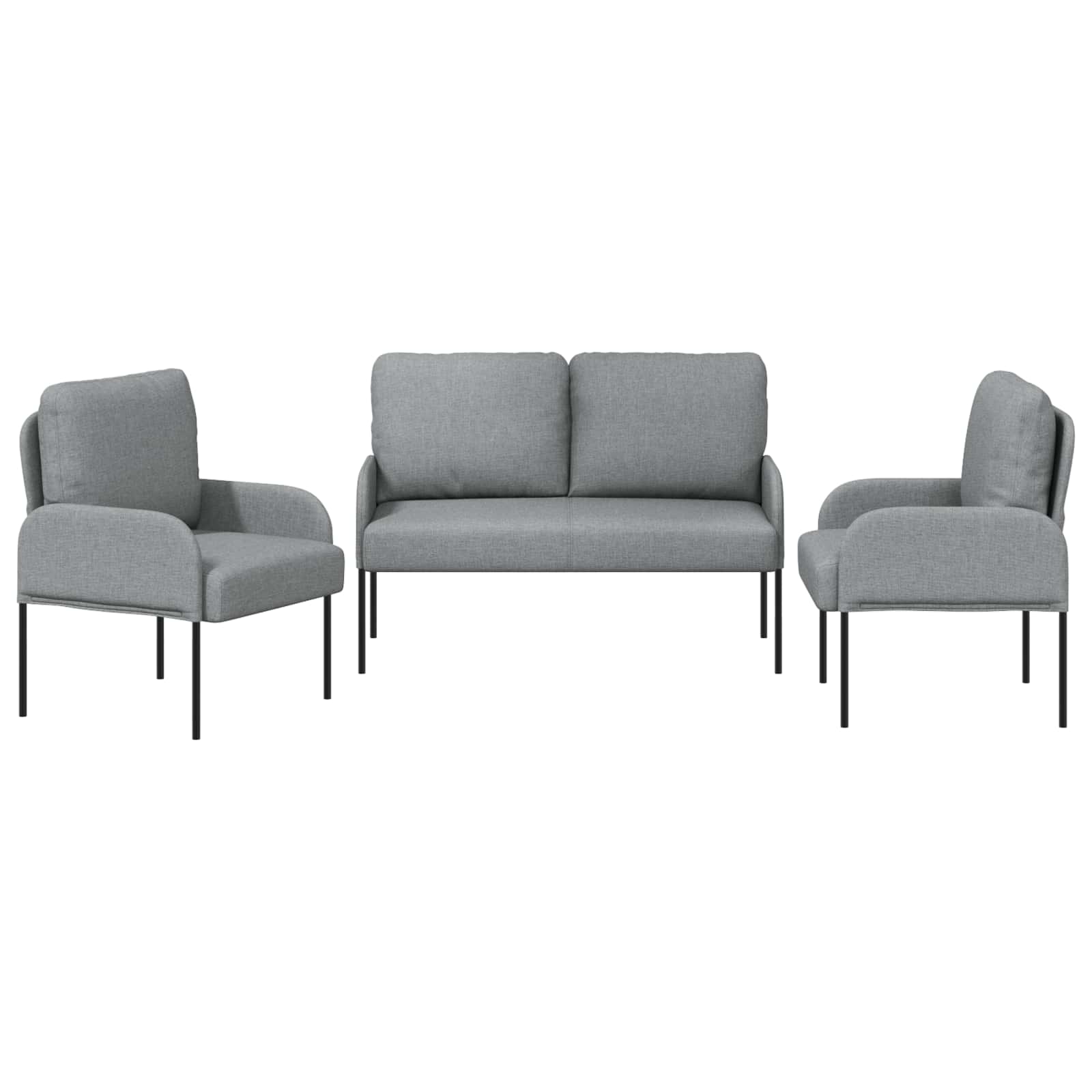Setovi sofa 3 pcs Svijetlo siva 115 x 56 x 80 cm Šperploča