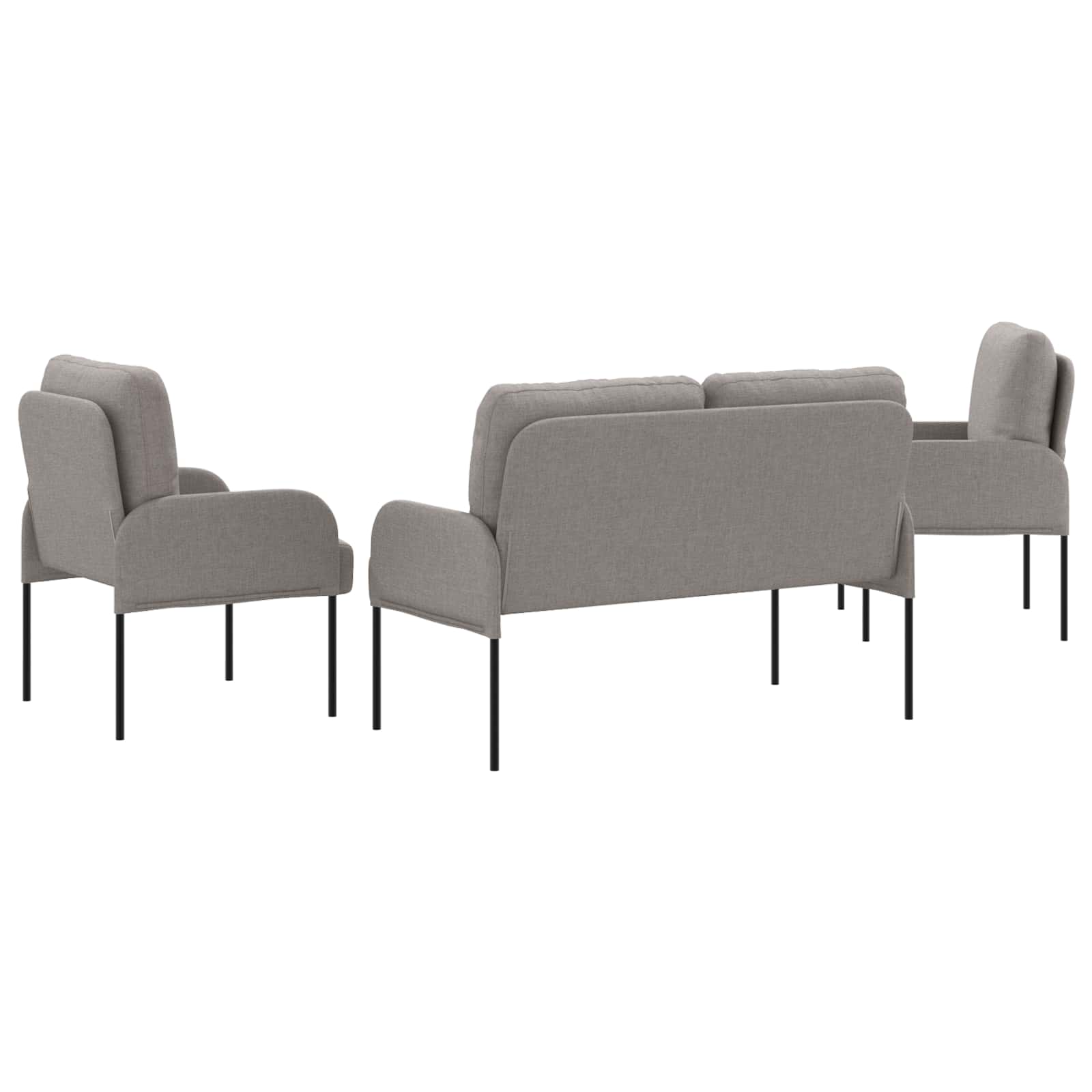 Setovi sofa 3 pcs Sivo-smeđa 115 x 56 x 80 cm Šperploča