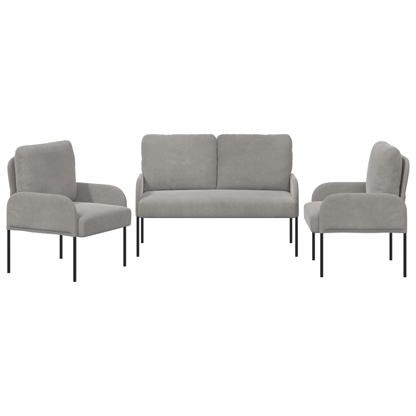 Setovi sofa 3 pcs Svijetlo siva 115 x 56 x 80 cm Šperploča