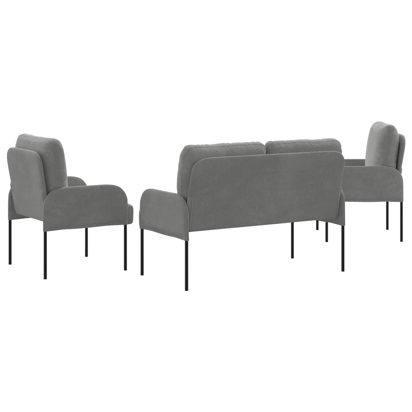 Setovi sofa 3 pcs Tamno siva 115 x 56 x 80 cm Šperploča