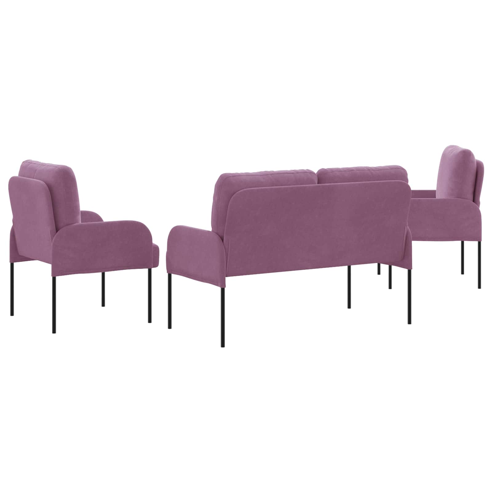 Setovi sofa 3 pcs Ljubičasta 115 x 56 x 80 cm Šperploča