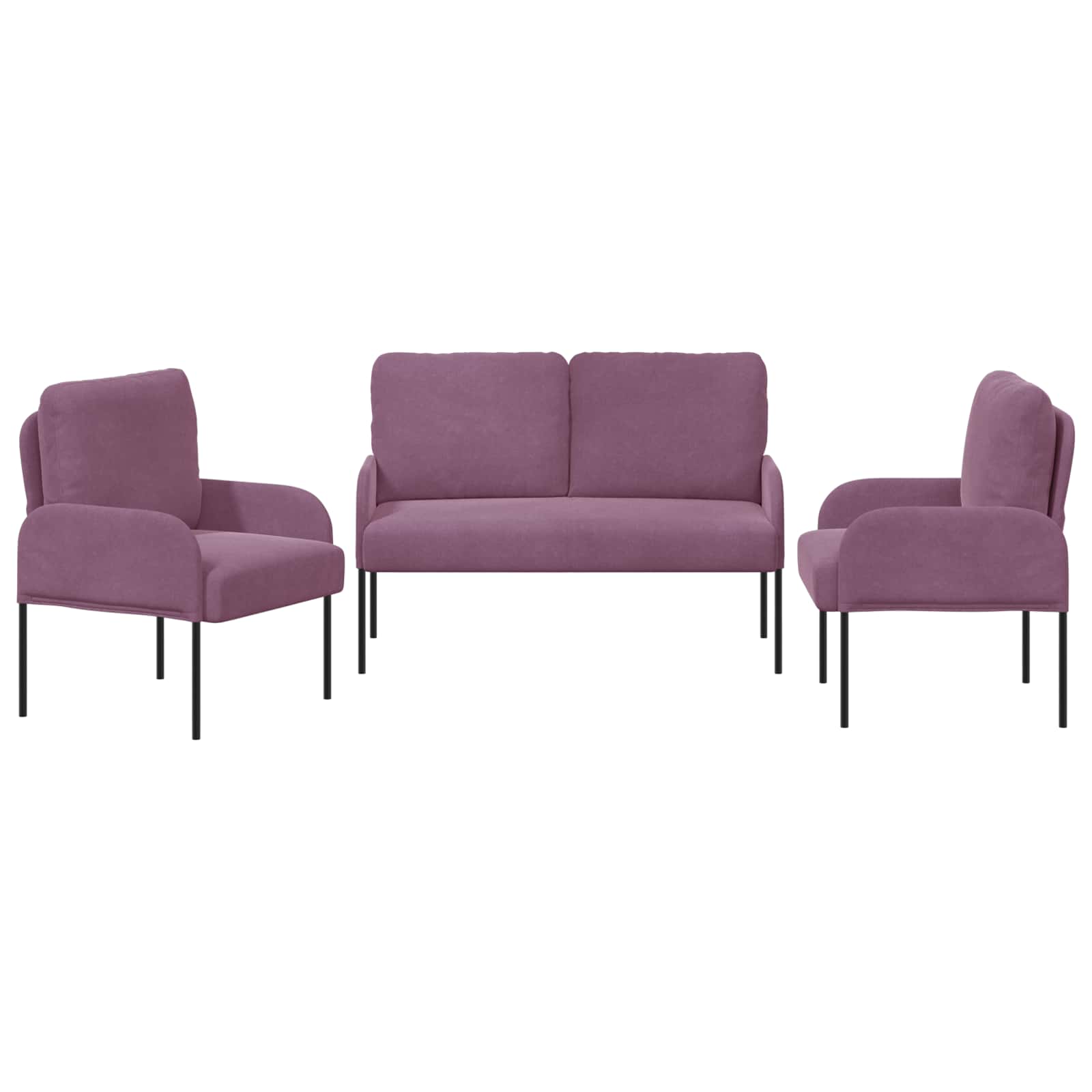 Setovi sofa 3 pcs Ljubičasta 115 x 56 x 80 cm Šperploča