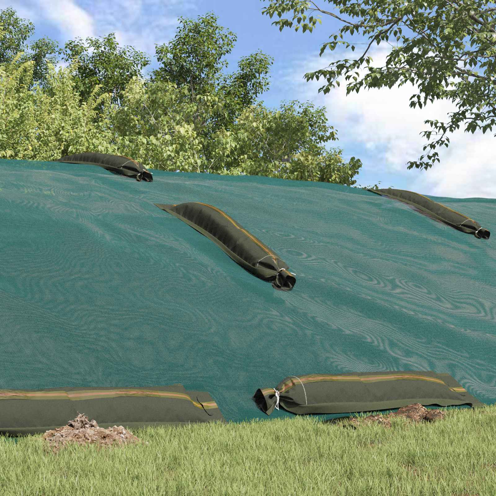 Vreće s pijeskom 100 pcs Zelena 120 x 27 cm HDPE