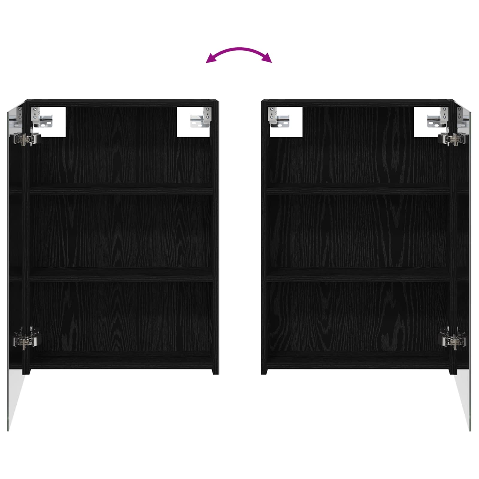 Kupaonski ormar s ogledalom Zidne Crni hrast 50 x 14,5 x 70 cm