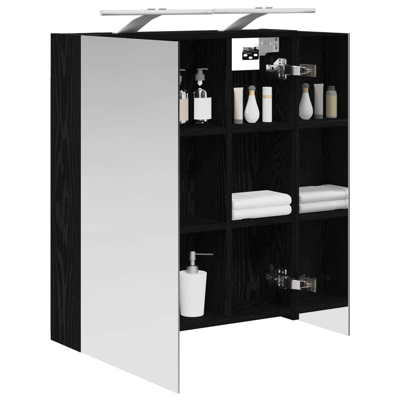 Kupaonski ormar s ogledalom Zidne Crni hrast 60 x 14,5 x 70 cm