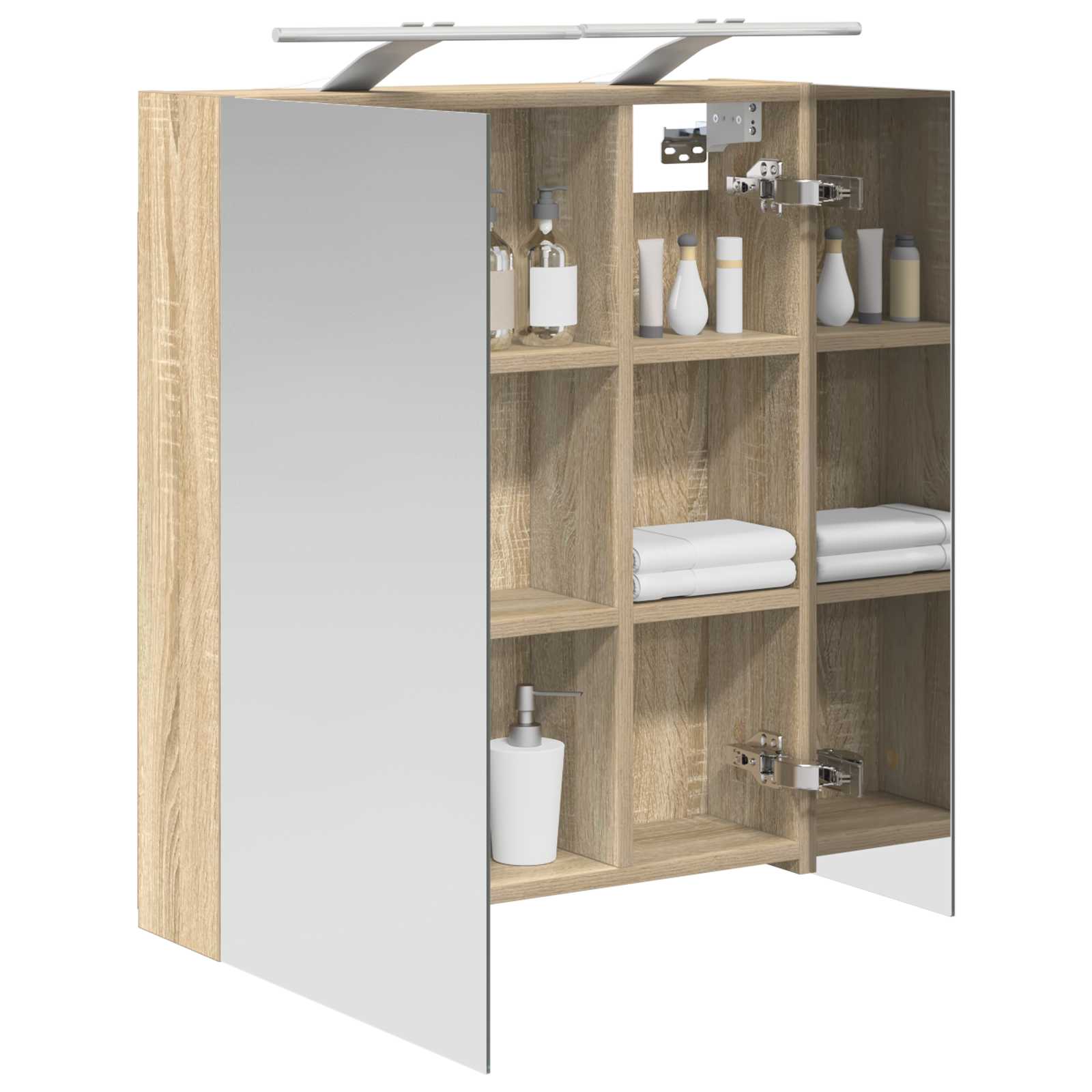Kupaonski ormar s ogledalom Sonoma hrast 60 x 14,5 x 70 cm