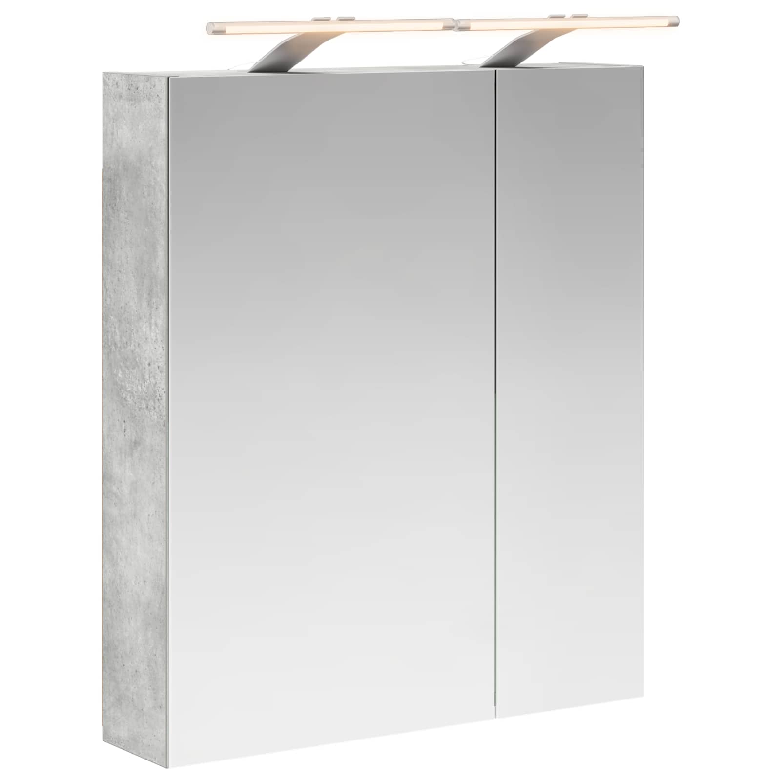 Kupaonski ormar s ogledalom Betonski sivi 60 x 14,5 x 70 cm