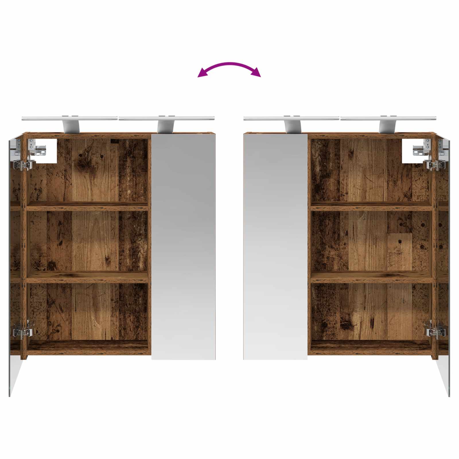 Kupaonski ormar s ogledalom Zidne Staro drvo 60 x 14,5 x 70 cm