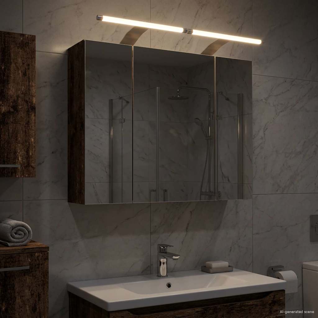 Kupaonski ormar s ogledalom Staro drvo 60 x 14,5 x 50 cm