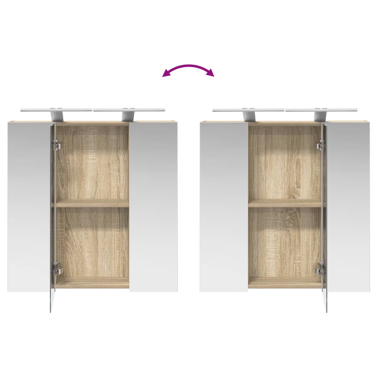 Kupaonski ormar s ogledalom Sonoma hrast 70 x 14,5 x 70 cm