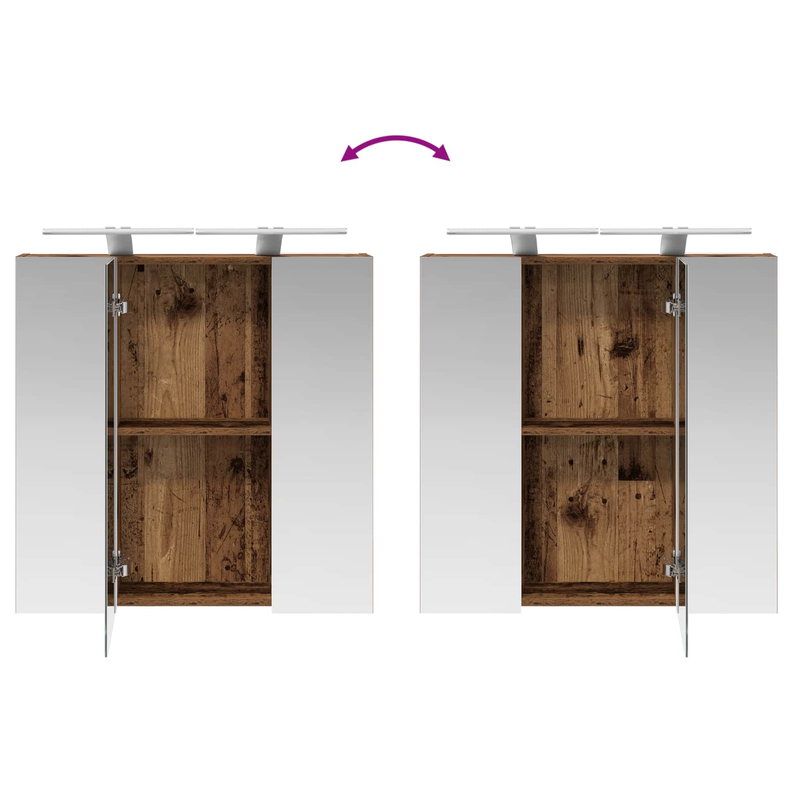 Kupaonski ormar s ogledalom Staro drvo 70 x 14,5 x 70 cm