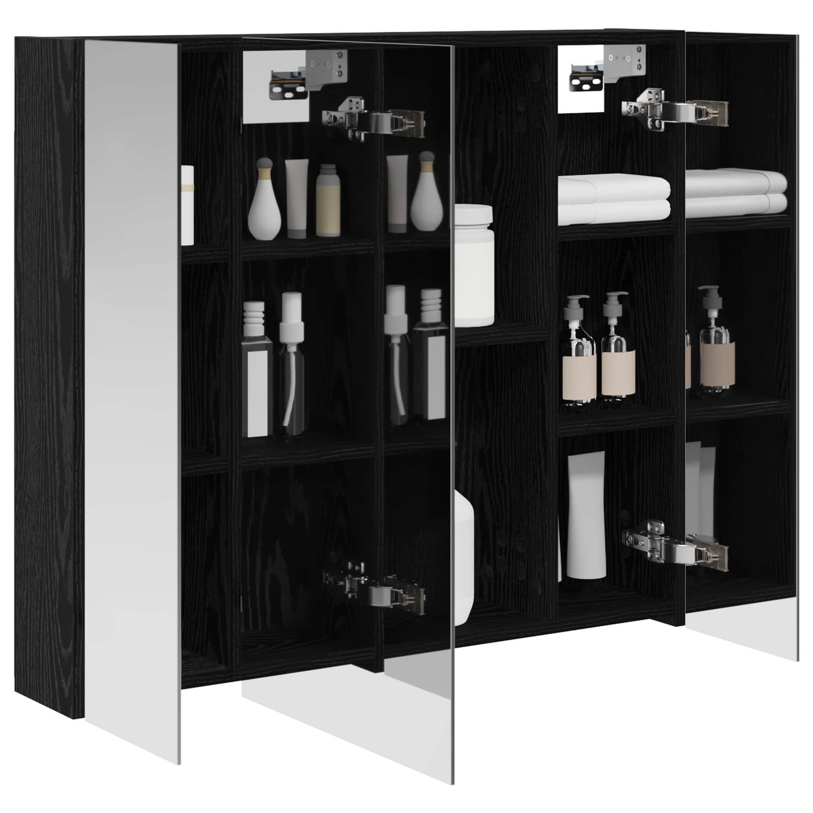 Kupaonski ormar s ogledalom Zidne Crni hrast 80 x 14.5 x 70 cm