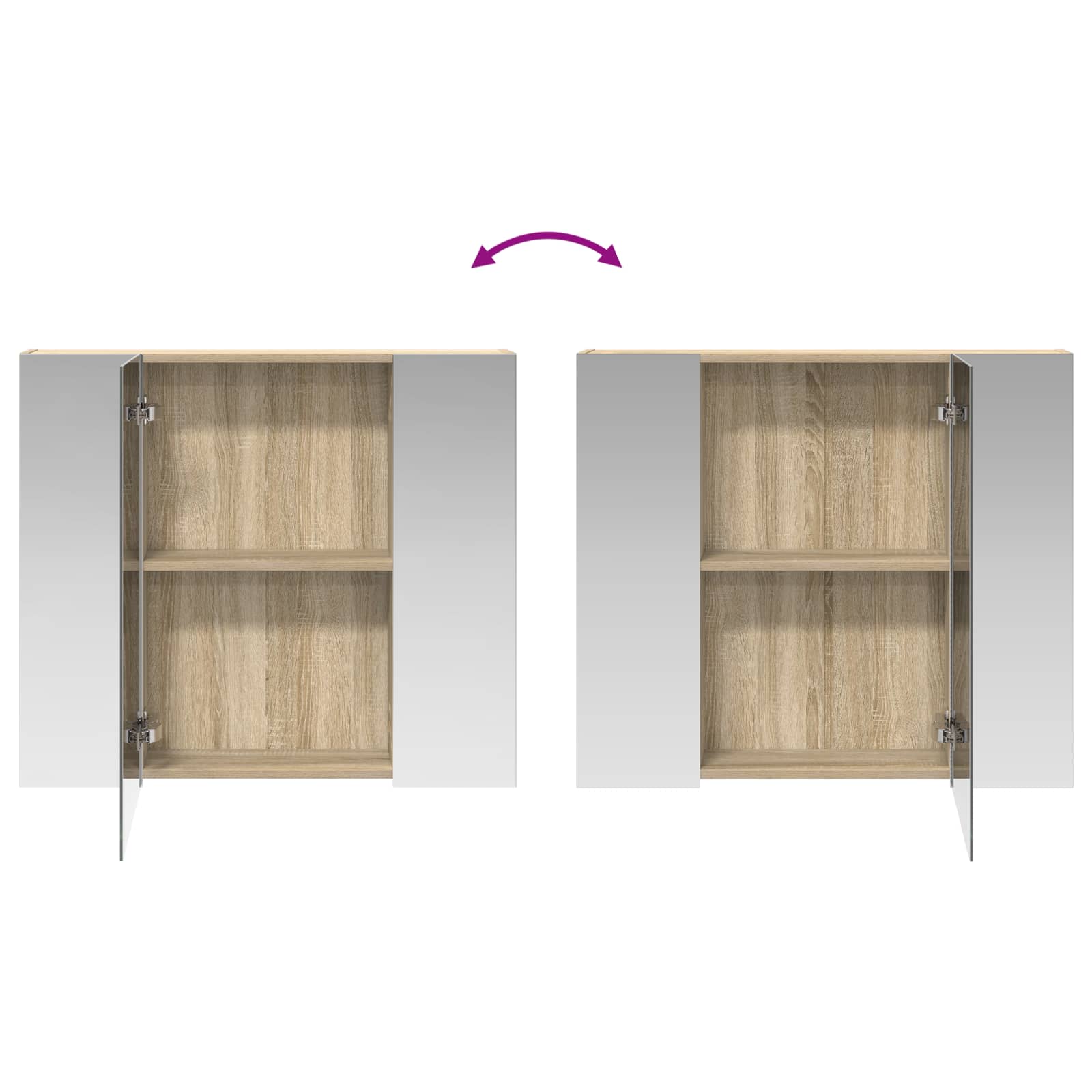 Kupaonski ormar s ogledalom Sonoma hrast 80 x 14.5 x 70 cm