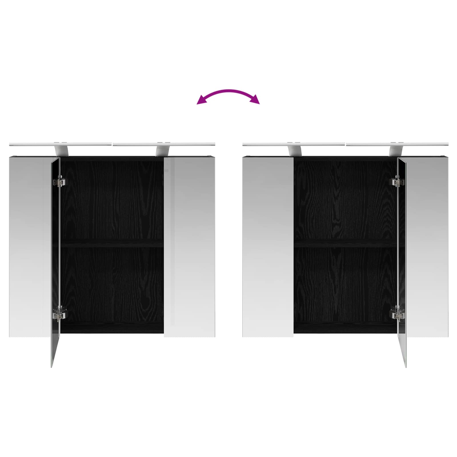 Kupaonski ormar s ogledalom Zidne Crni hrast 80 x 14.5 x 70 cm