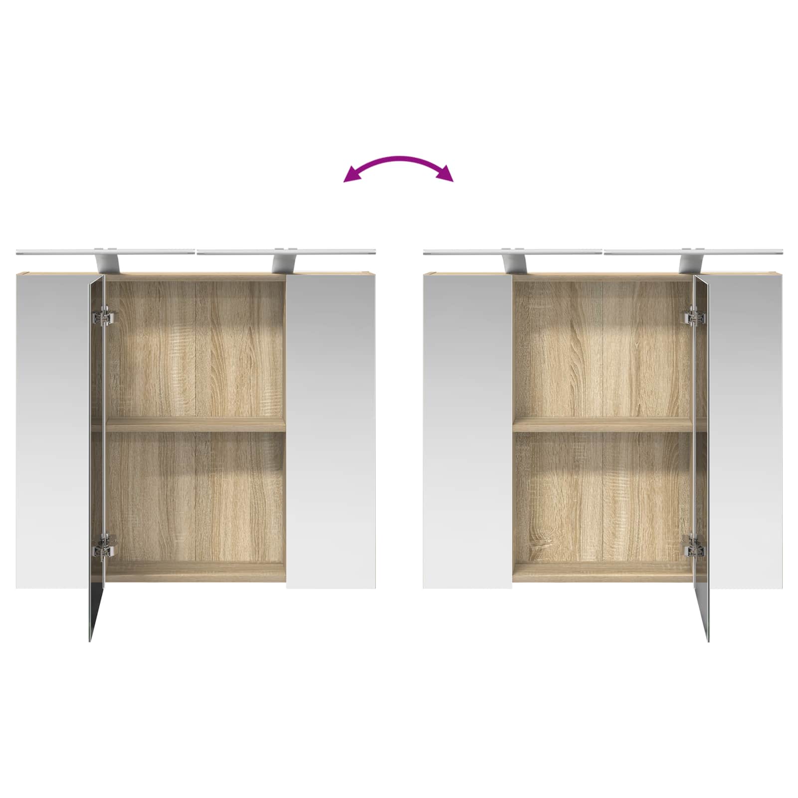 Kupaonski ormar s ogledalom Sonoma hrast 80 x 14.5 x 70 cm