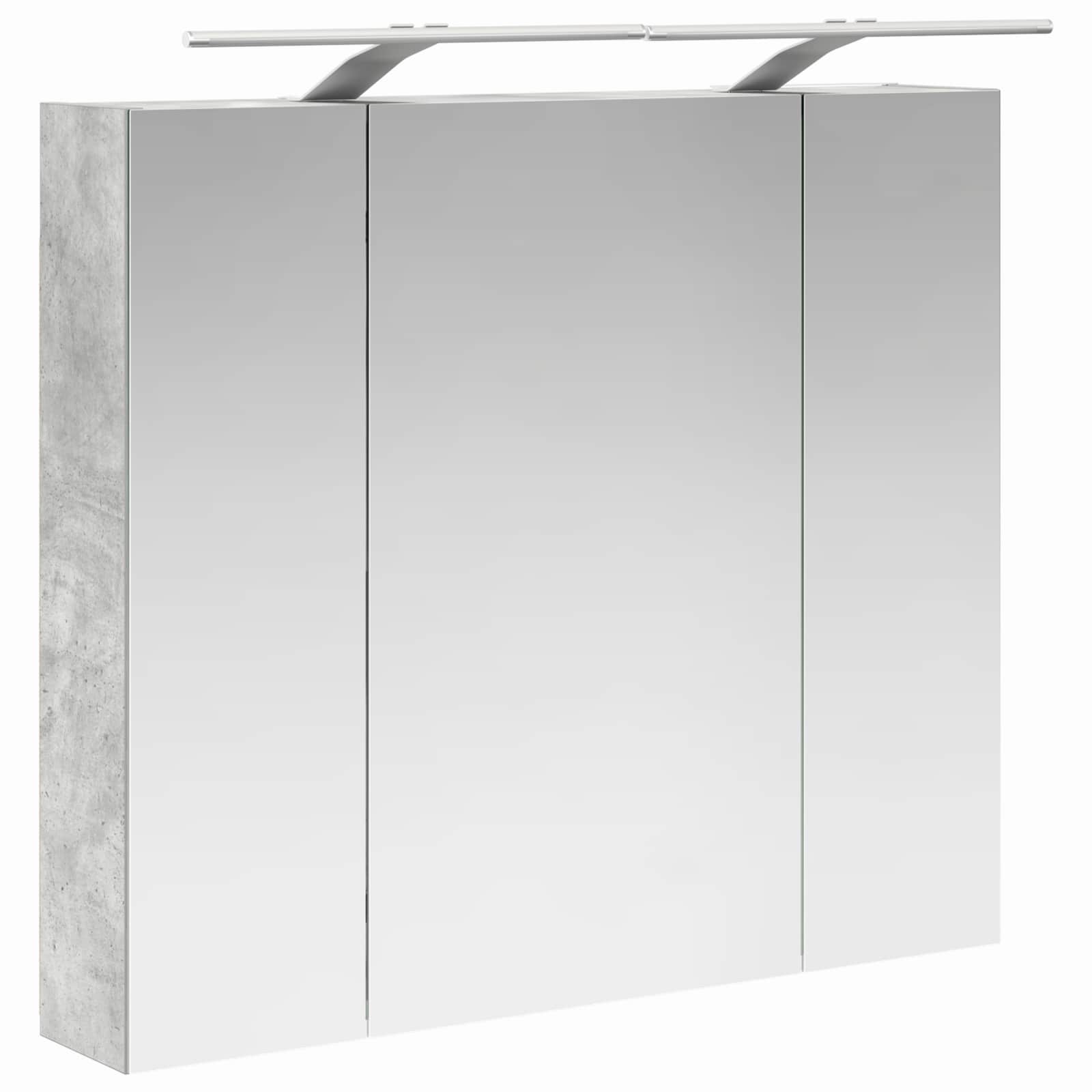 Kupaonski ormar s ogledalom Betonski sivi 80 x 14.5 x 70 cm