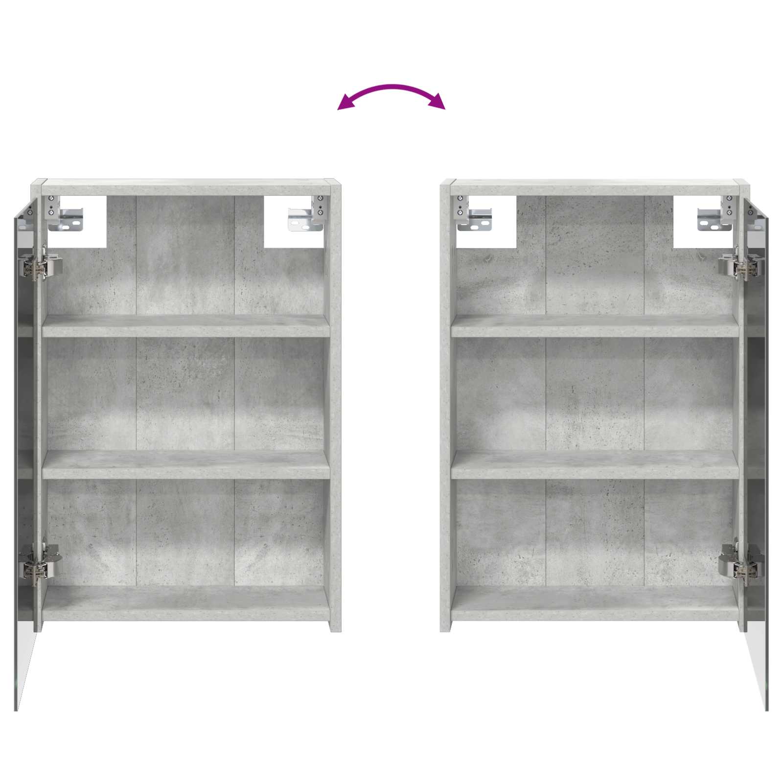 Kupaonski ormar s ogledalom Betonski sivi 43 x 16 x 62.5 cm