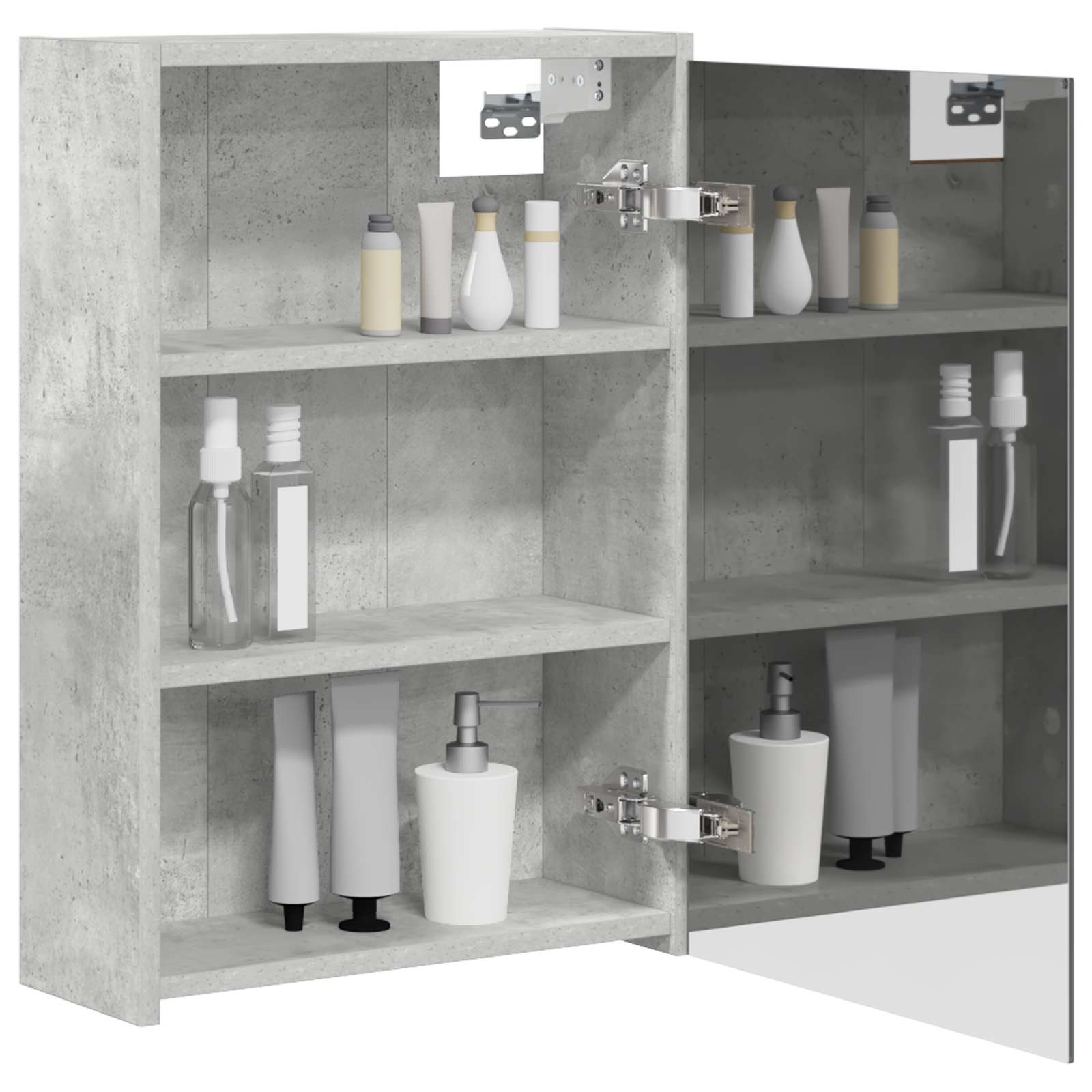 Kupaonski ormar s ogledalom Betonski sivi 43 x 16 x 62.5 cm