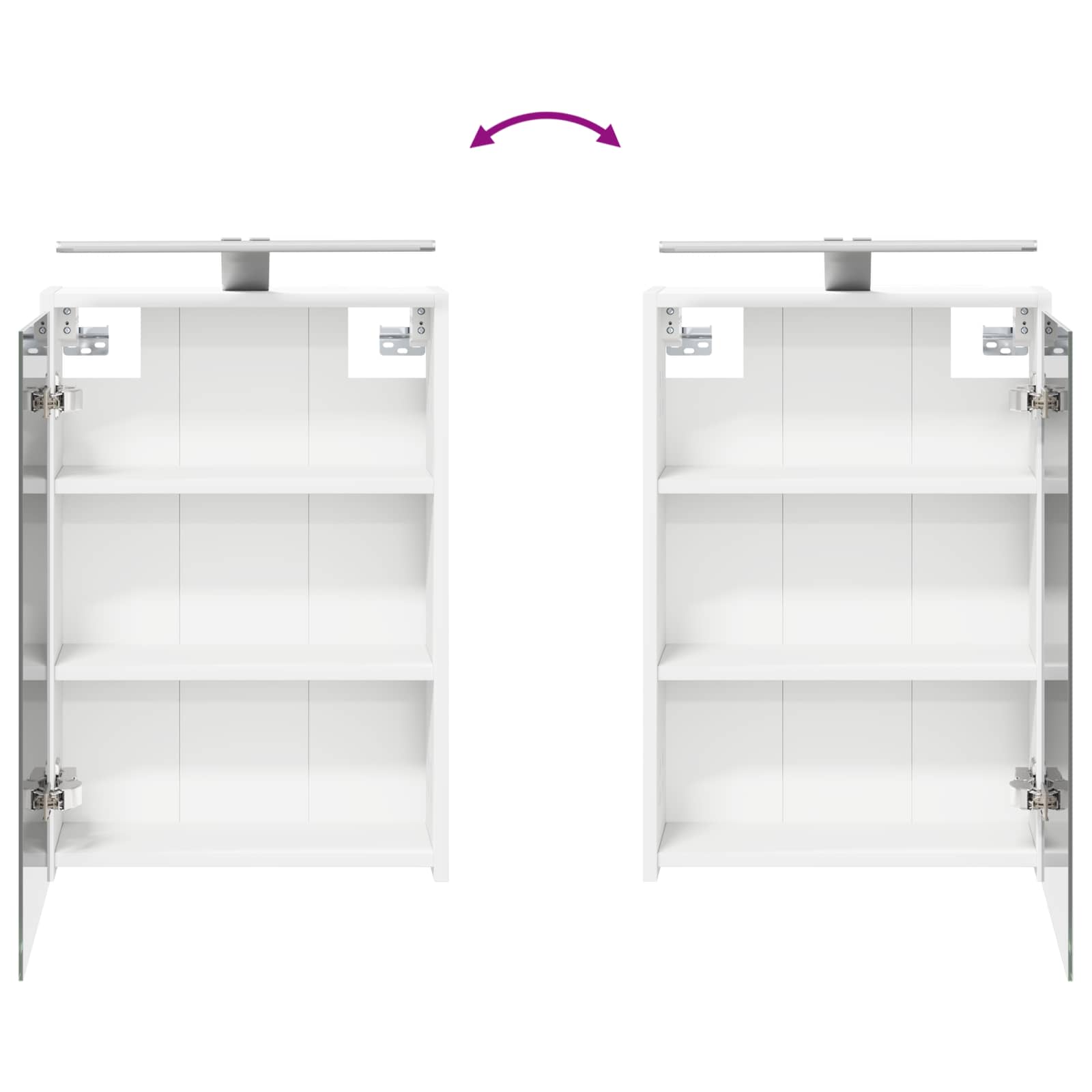 Kupaonski ormar s ogledalom s policom Bijelo 43 x 16 x 62.5 cm