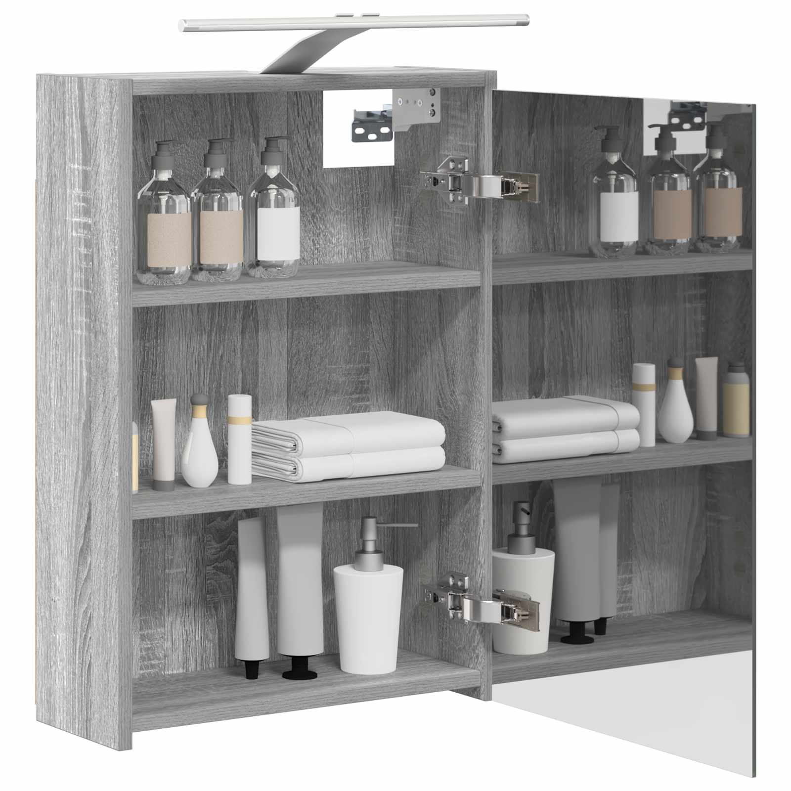 Kupaonski ormar s ogledalom Zidne Siva Sonoma 43 x 16 x 62.5 cm