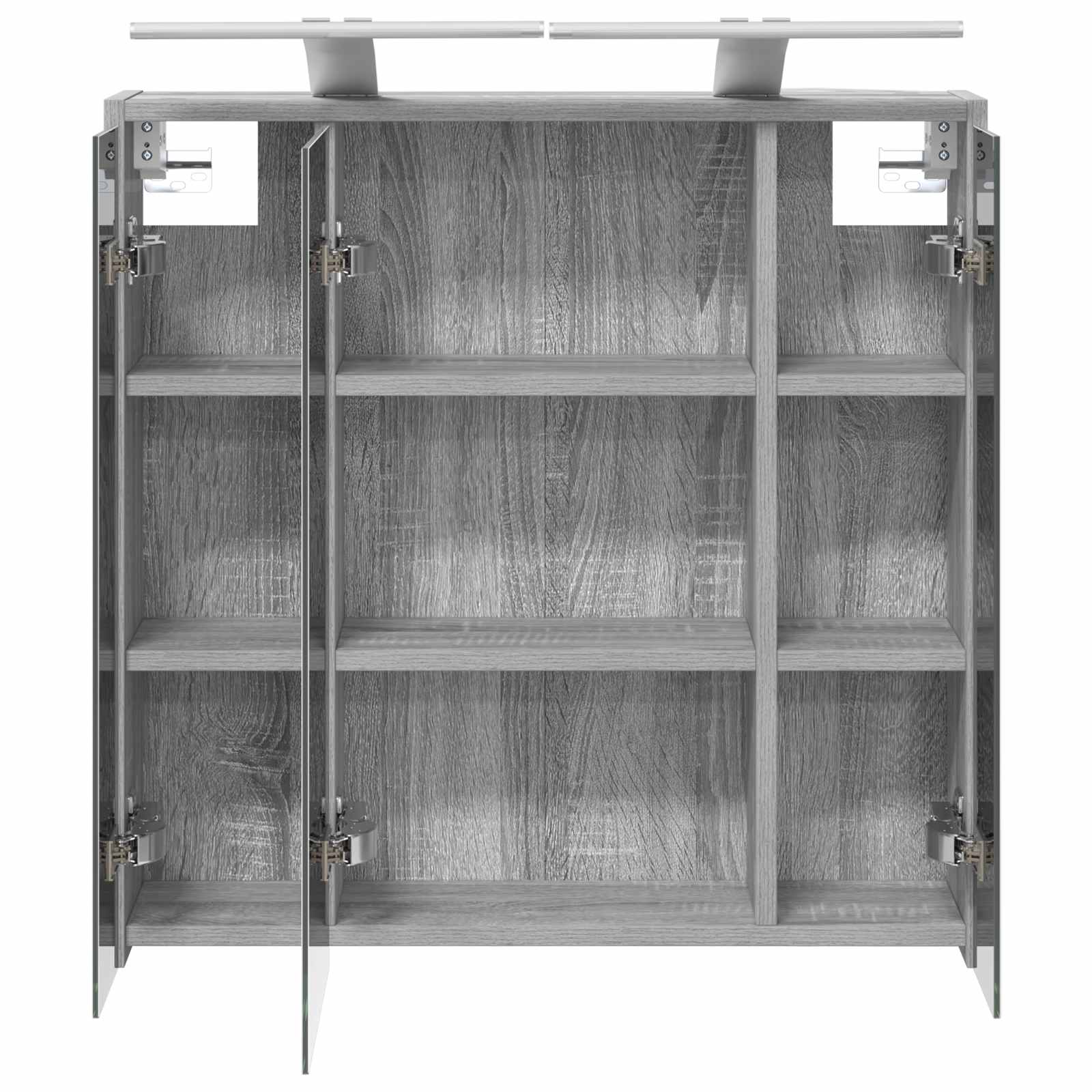 Kupaonski ormar s ogledalom Siva Sonoma 63,5 x 16 x 62,5 cm
