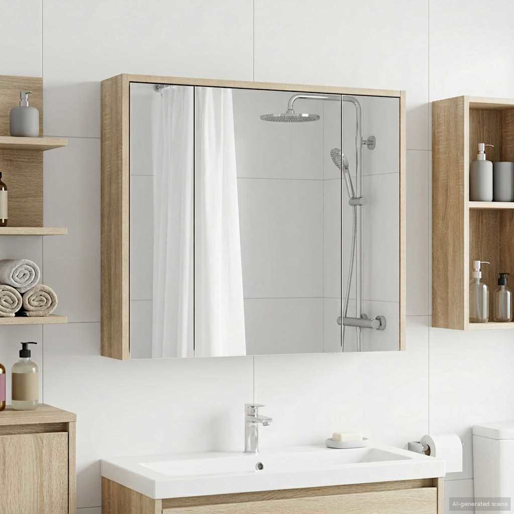 Kupaonski ormar s ogledalom Sonoma hrast 73,5 x 16 x 62,5 cm