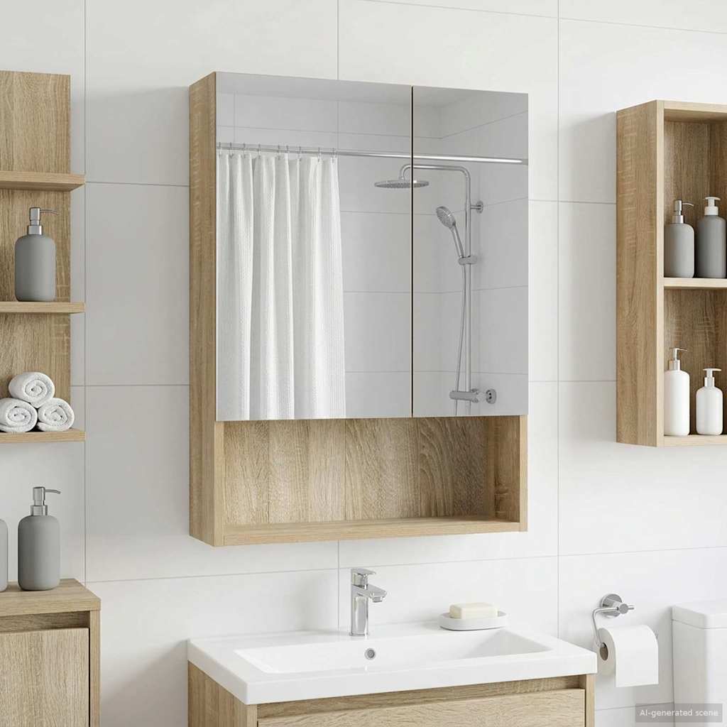 Kupaonski ormar s ogledalom Sonoma hrast 50 x 14,5 x 70 cm