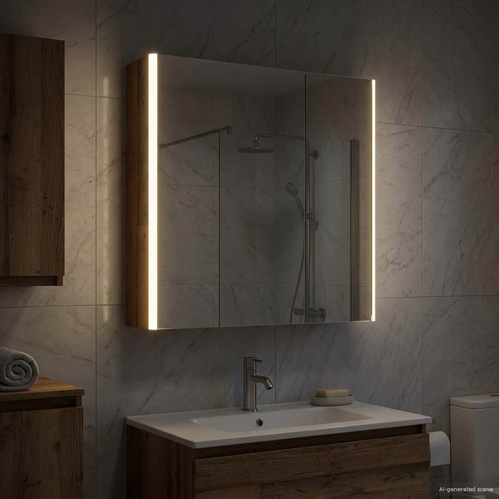 Kupaonski ormar s ogledalom Staro drvo 63,5 x 15,5 x 70 cm