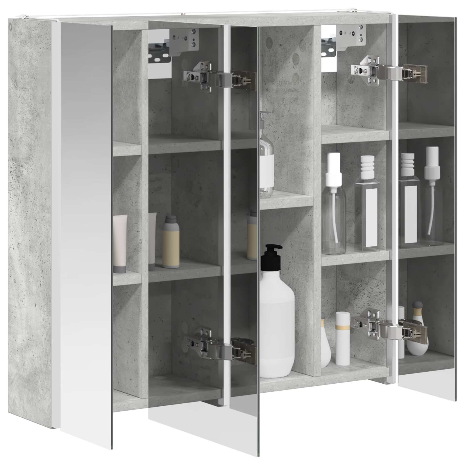 Kupaonski ormar s ogledalom Betonski sivi 63,5 x 15,5 x 60,5 cm