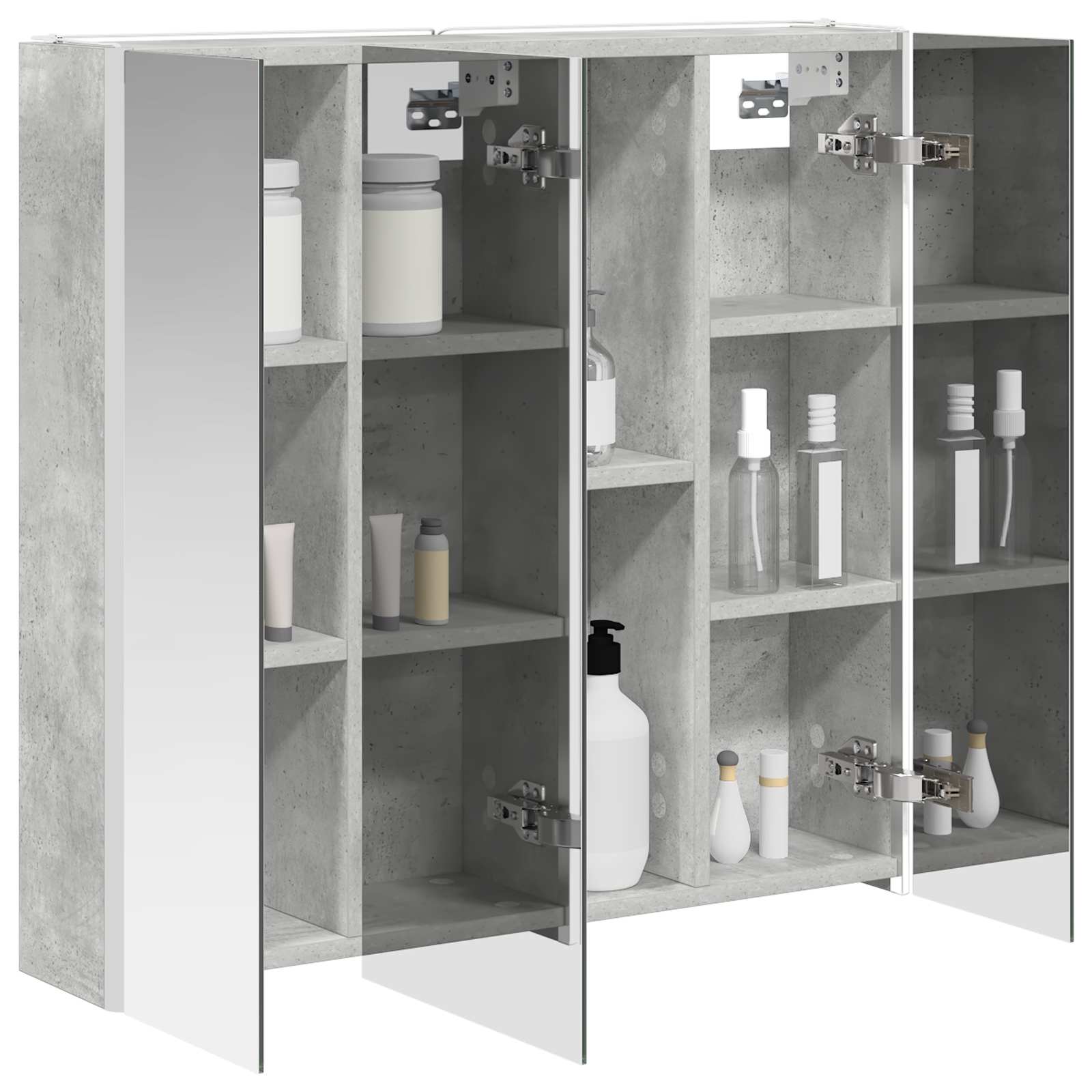 Kupaonski ormar s ogledalom Betonski sivi 73.5 x 15.5 x 70 cm