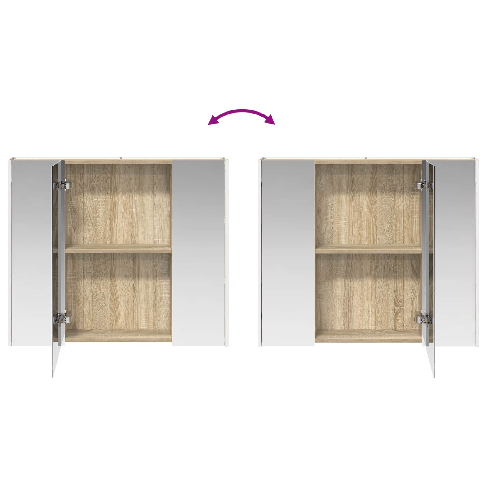 Kupaonski ormar s ogledalom Sonoma hrast 83,5 x 15,5 x 70 cm