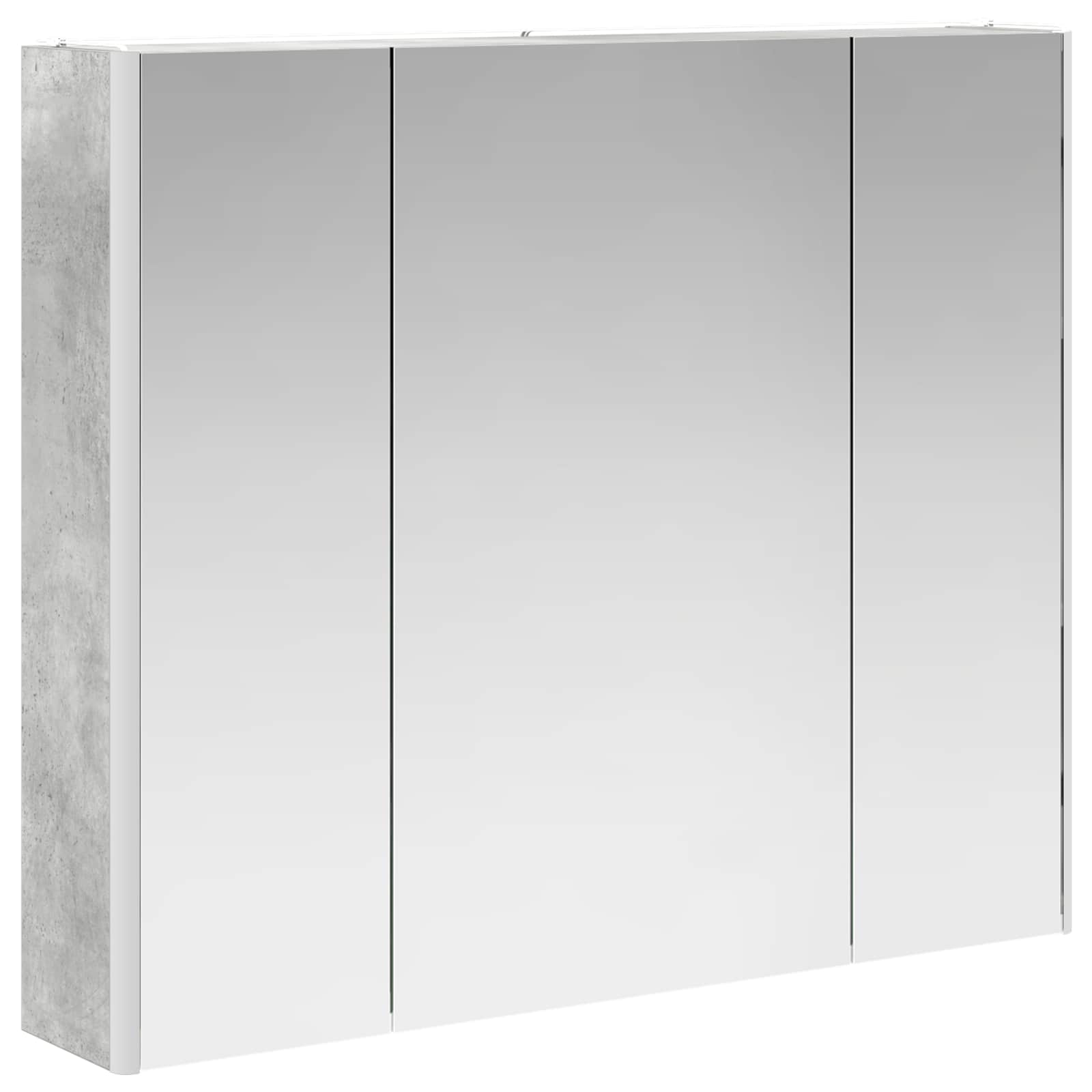 Kupaonski ormar s ogledalom Betonski sivi 83,5 x 15,5 x 70 cm