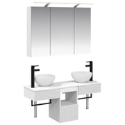 Set ormarića za kupaonicu 4 pcs Bijela 100 x 14,5 x 70 cm